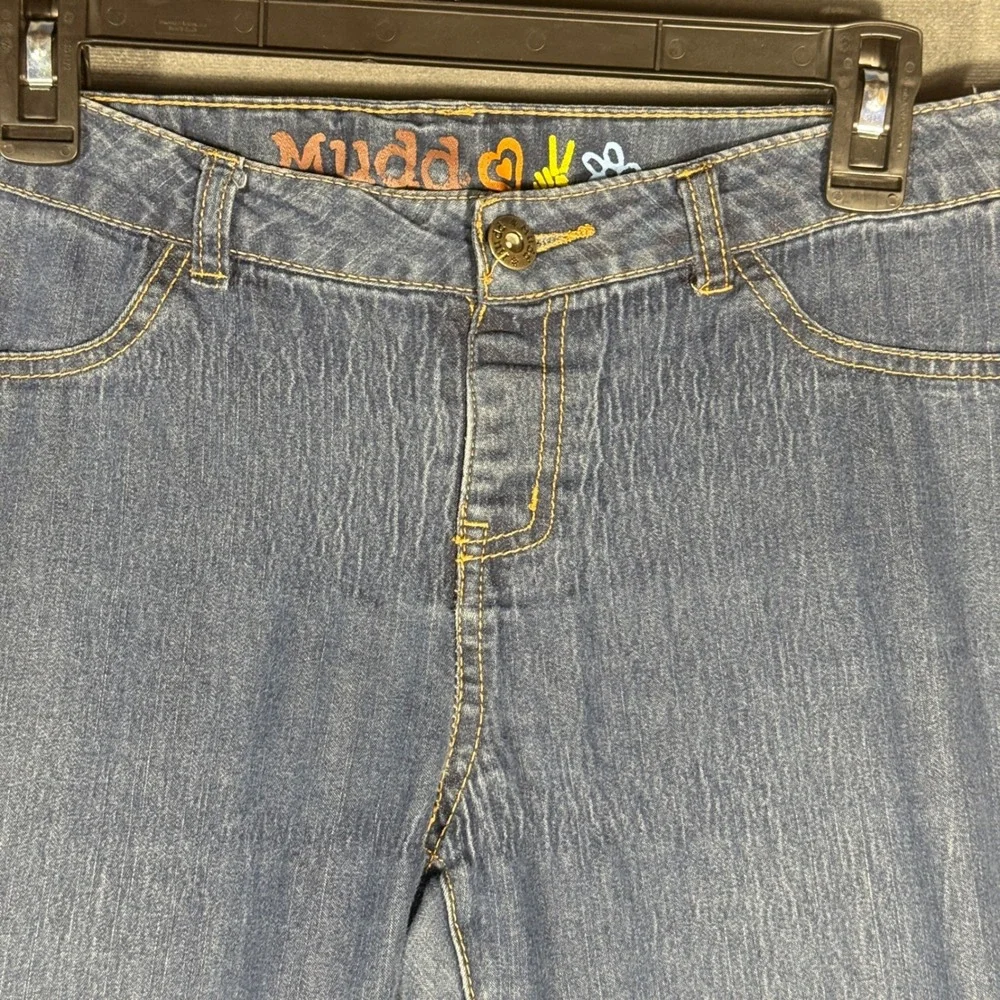 Mudd Jeans Girls 16 Blue 6BM31217 Slim Leg Stretch Denim Embroidered Pockets see